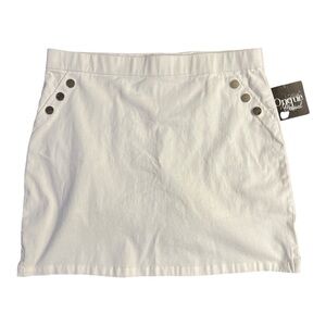 Onque Casual Women's Stretch PullOn White Mini Skirt Skort Size M - Sailor Style